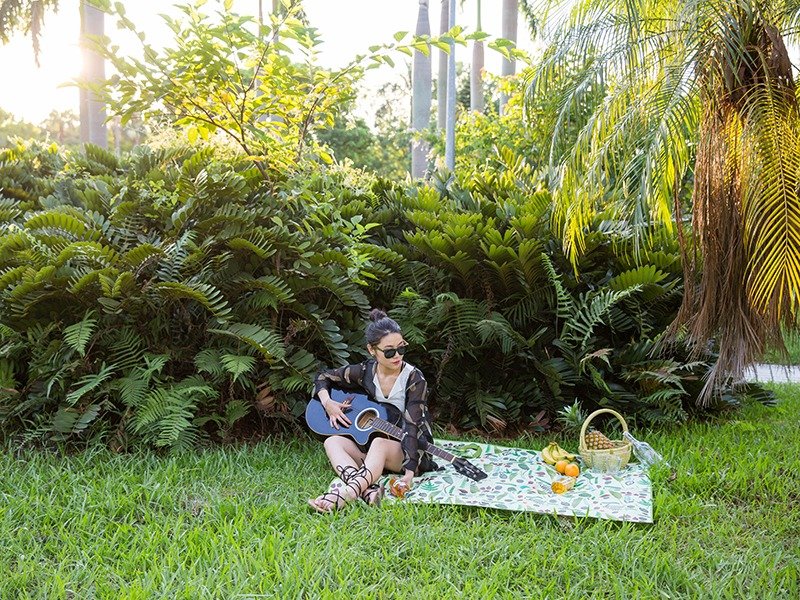 带着我的叶片出走 野餐垫 - 野餐垫 - 防水材质 绿色