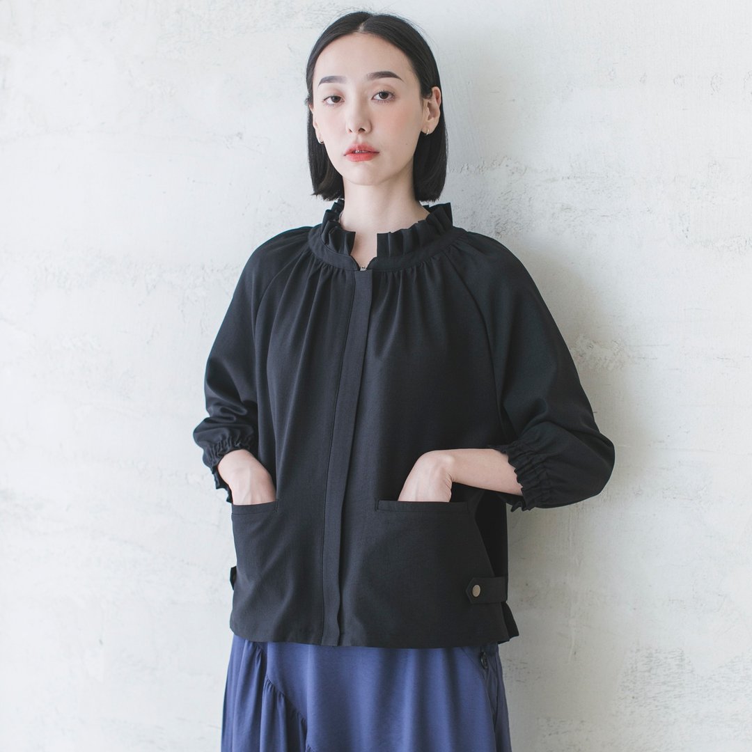 Stretch_延绵抓褶外套_9AF301_黑 - 女装休闲/机能外套 - 棉 黑色