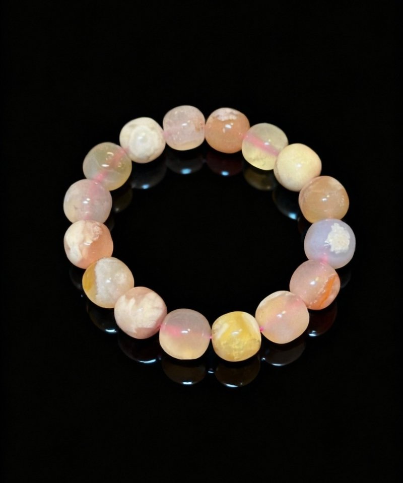 Crystal.EAA 老形樱花玛瑙手串 - 手链/手环 - 水晶 粉红色