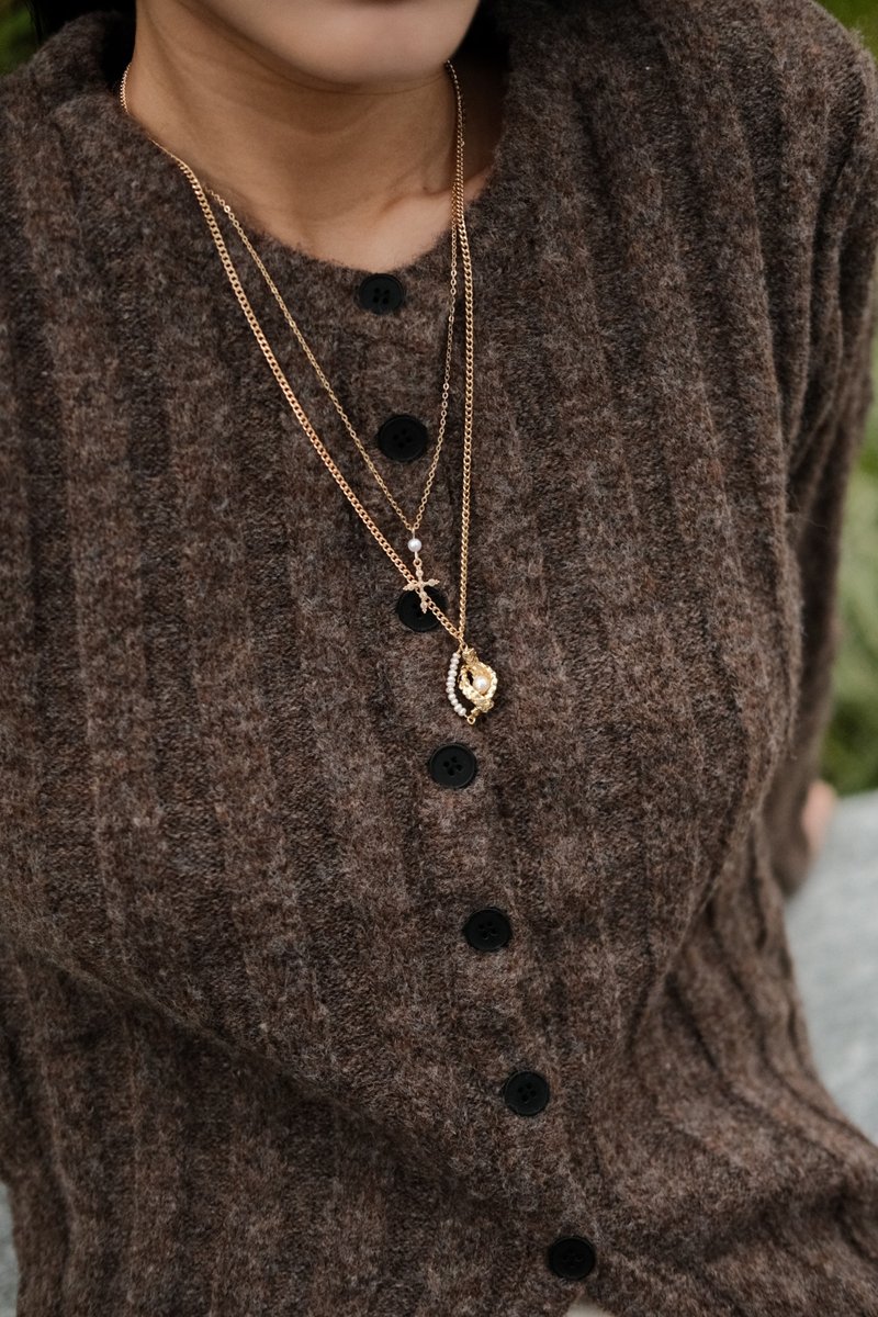 Eclipse 月蚀长吊坠淡水珍珠项链・圣诞礼盒・定制化礼物 - 项链 - 珍珠 