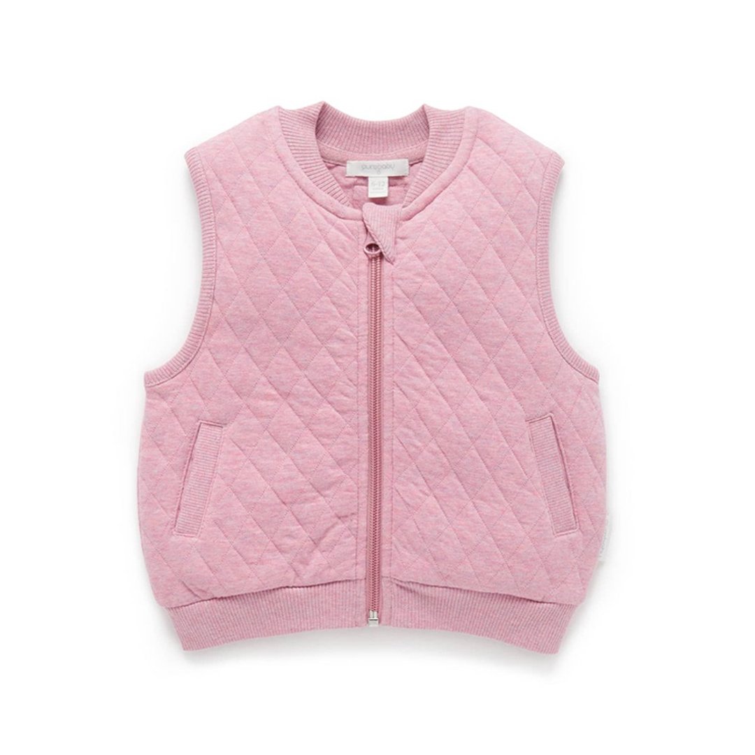 澳洲Purebaby有机棉婴幼童铺棉背心 6M~5T 浅粉色 - 童装上衣 - 棉 