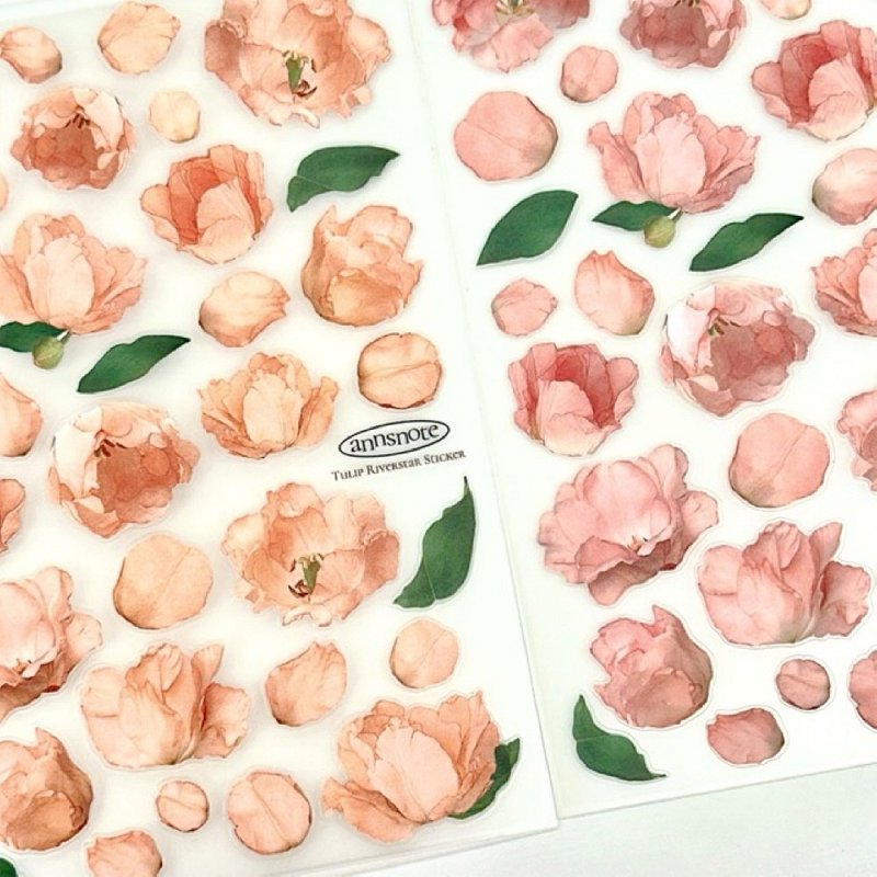 星辰花 2款 - 封口贴纸 PET (anns note) 复古拼贴 - 贴纸 - 纸 粉红色