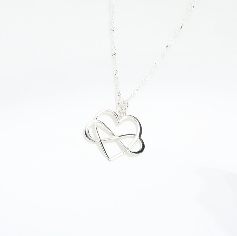【Angel & Me】真爱 无限 爱心 love s925 纯银 项链 情人节 礼物 - 锁骨链 - 纯银 银色