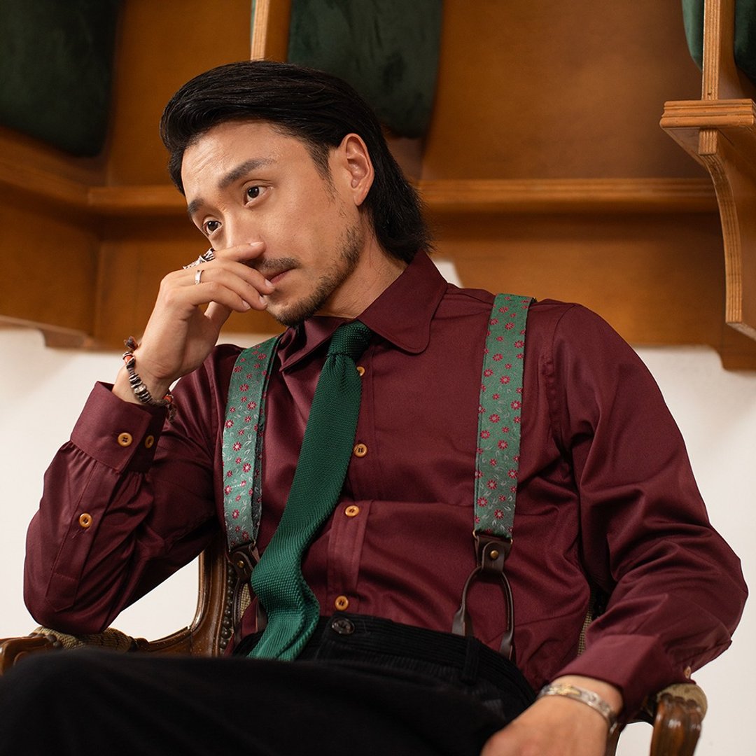 SOARIN英伦复古抗皱伊顿领纯色商务衬衫(2437C318) - 男装衬衫 - 棉 紫色