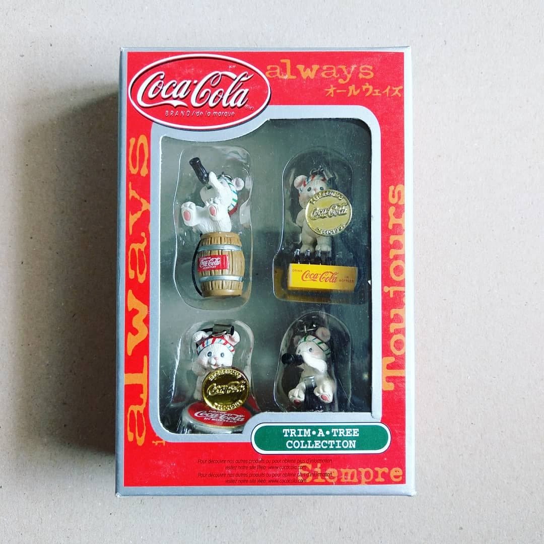 美国老物 Coca Cola公司出品 老鼠与可乐系列造型公仔吊饰盒组 - 玩偶/公仔 - 塑料 白色