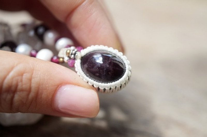 十字的吐息 星芒石榴石 编织项链 1842 - 项链 - 宝石 