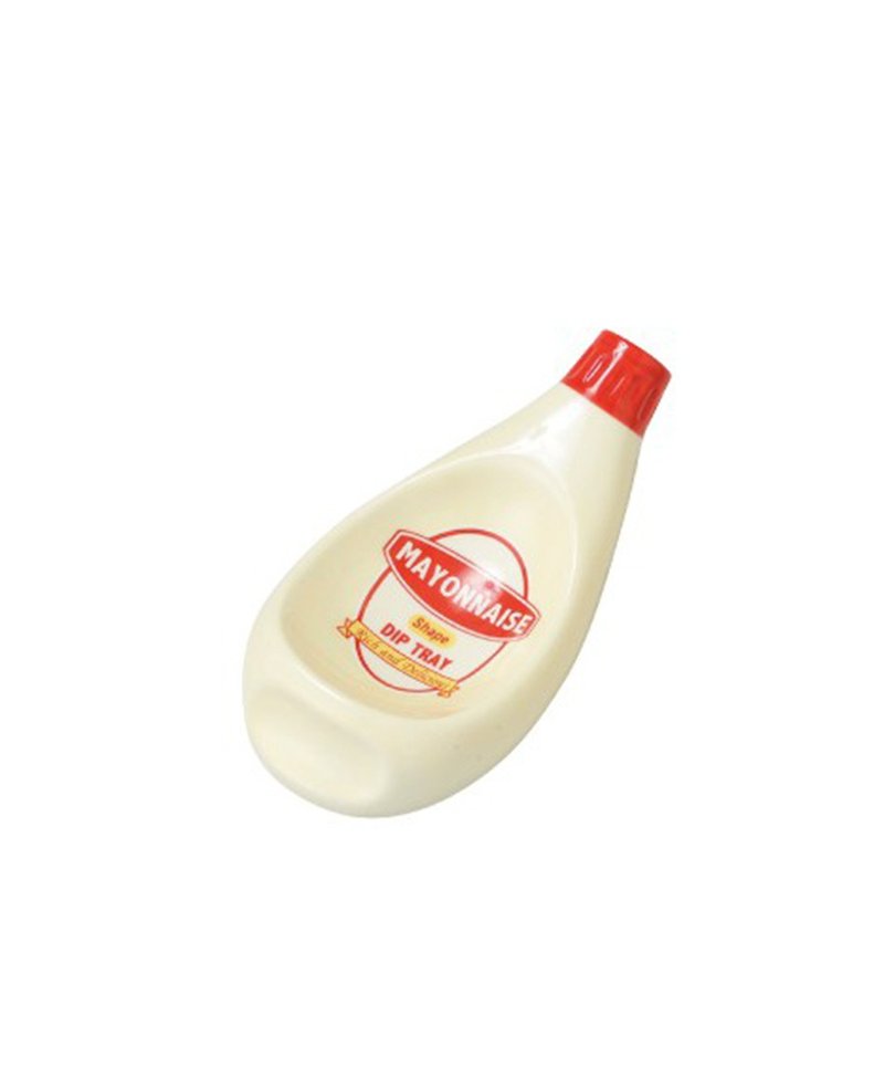 日本Magnets 可爱美乃滋罐造型 美乃滋酱专用陶瓷酱料盘/小盘子 - 浅碟/小碟子 - 陶 白色