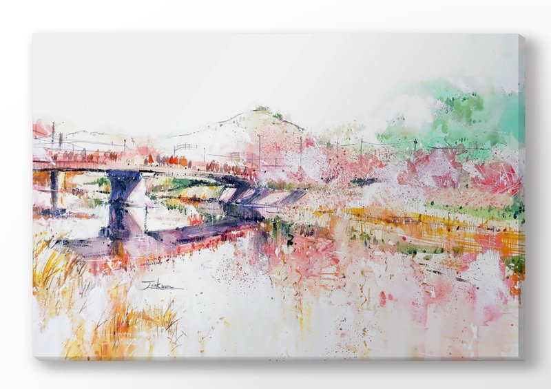 早樱的二月物语|伊豆河津川 |无框画30X45cm | 装饰画 |日本 - 海报/装饰画/版画 - 木头 白色