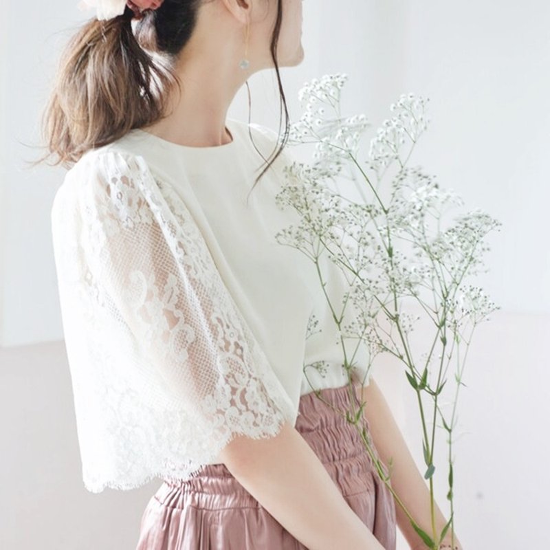 讲究细节、追求美丽的短袖衬衫 | 白色 x 白色 - 女装衬衫 - 其他材质 透明