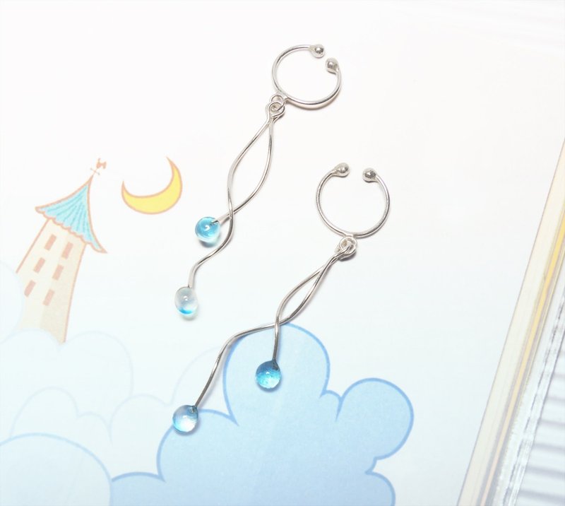 凉夏缤纷果实纯银耳环/耳针/耳夹(一对 / 五色可选) - 耳环/耳夹 - 其他材质 蓝色