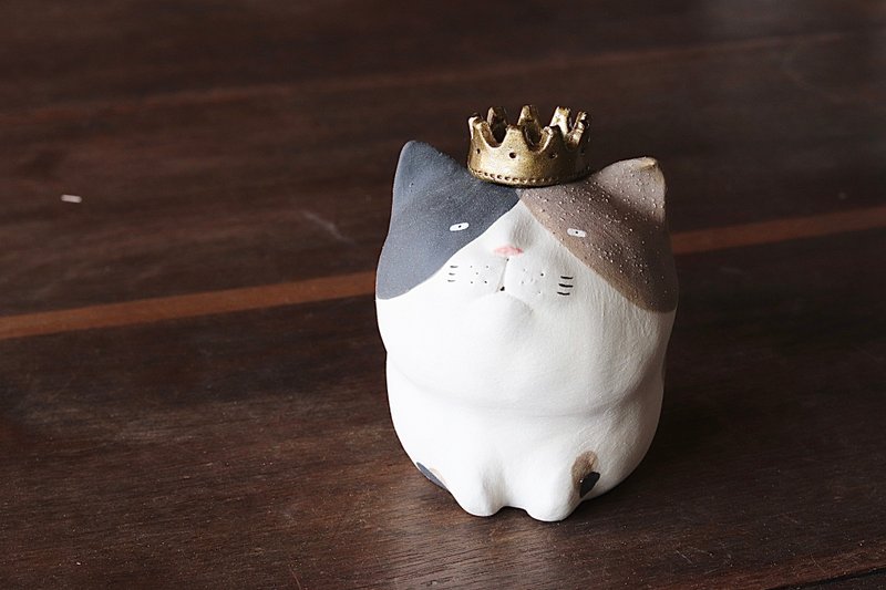 Animal Vase, The King of Calico Cats [Made-to-Order] - 陶艺 - 陶 咖啡色