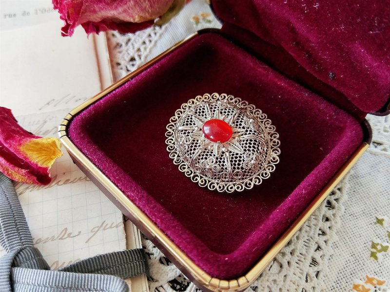 古董银质掐丝首饰【美国古董老件珠宝】 - 胸针 - 银 银色