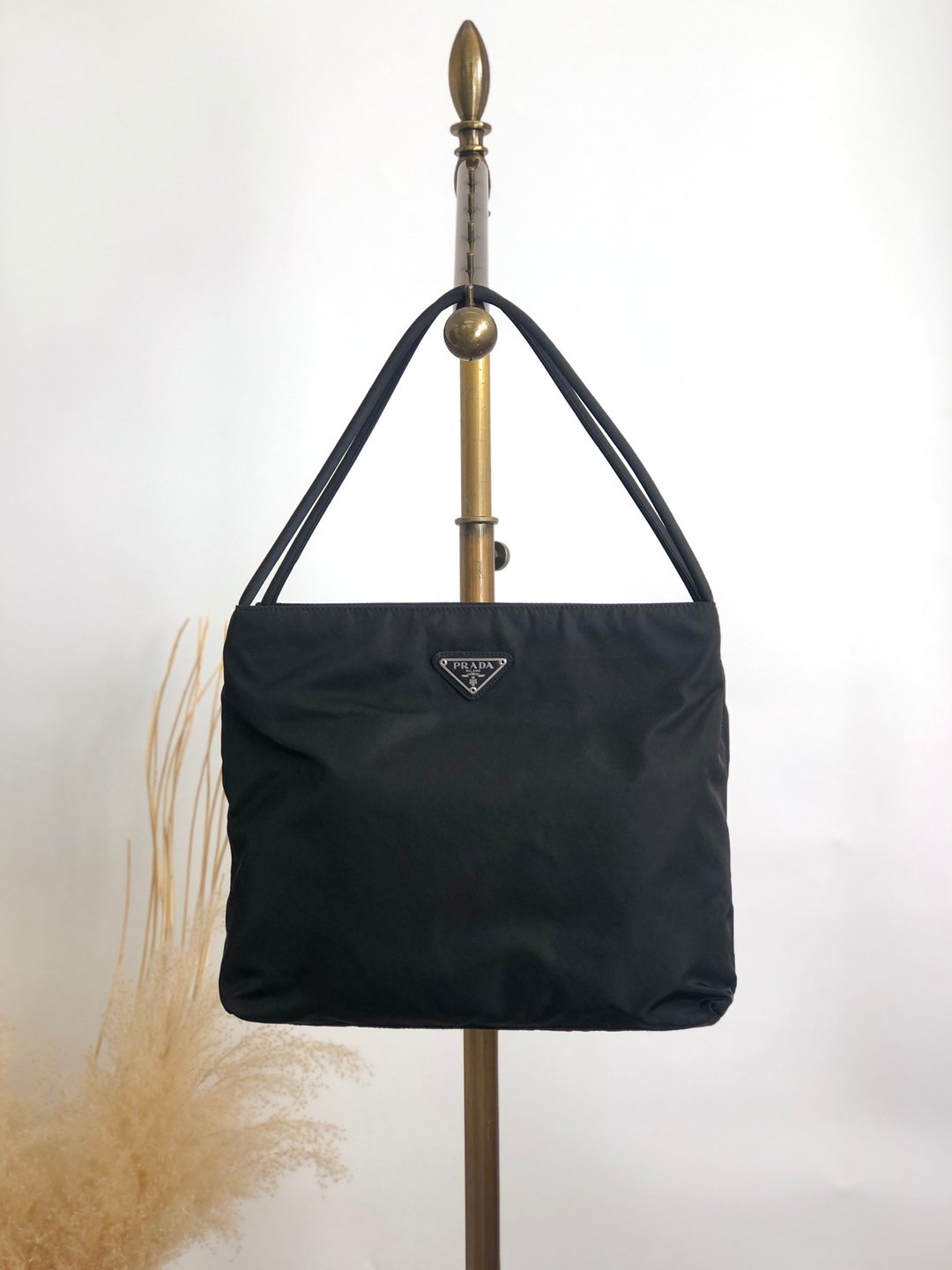【 日本直送 名牌中古包 】PRADA 普拉达 侧背包 黑色 三角标志 尼龙 腋下包 vintage cdactr - 侧背包/斜挎包 - 尼龙 黑色