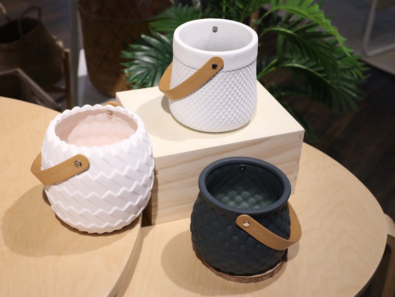 LEATHER系列盆器 - 花瓶/陶器 - 陶 白色
