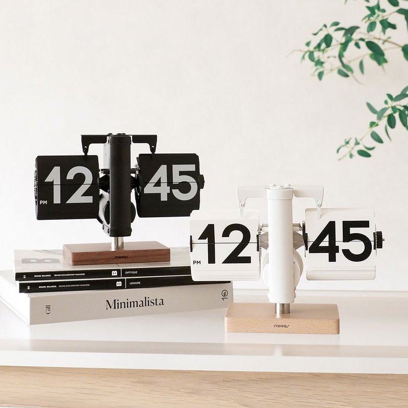 mooas 迷你木座座枱翻页钟 MC-WF2 - 时钟/闹钟 - 木头 