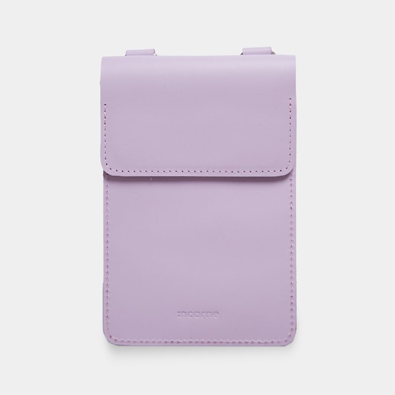 经典紫红色皮革手机包 – 可调节肩带单肩斜挎包 - 侧背包/斜挎包 - 真皮 粉红色