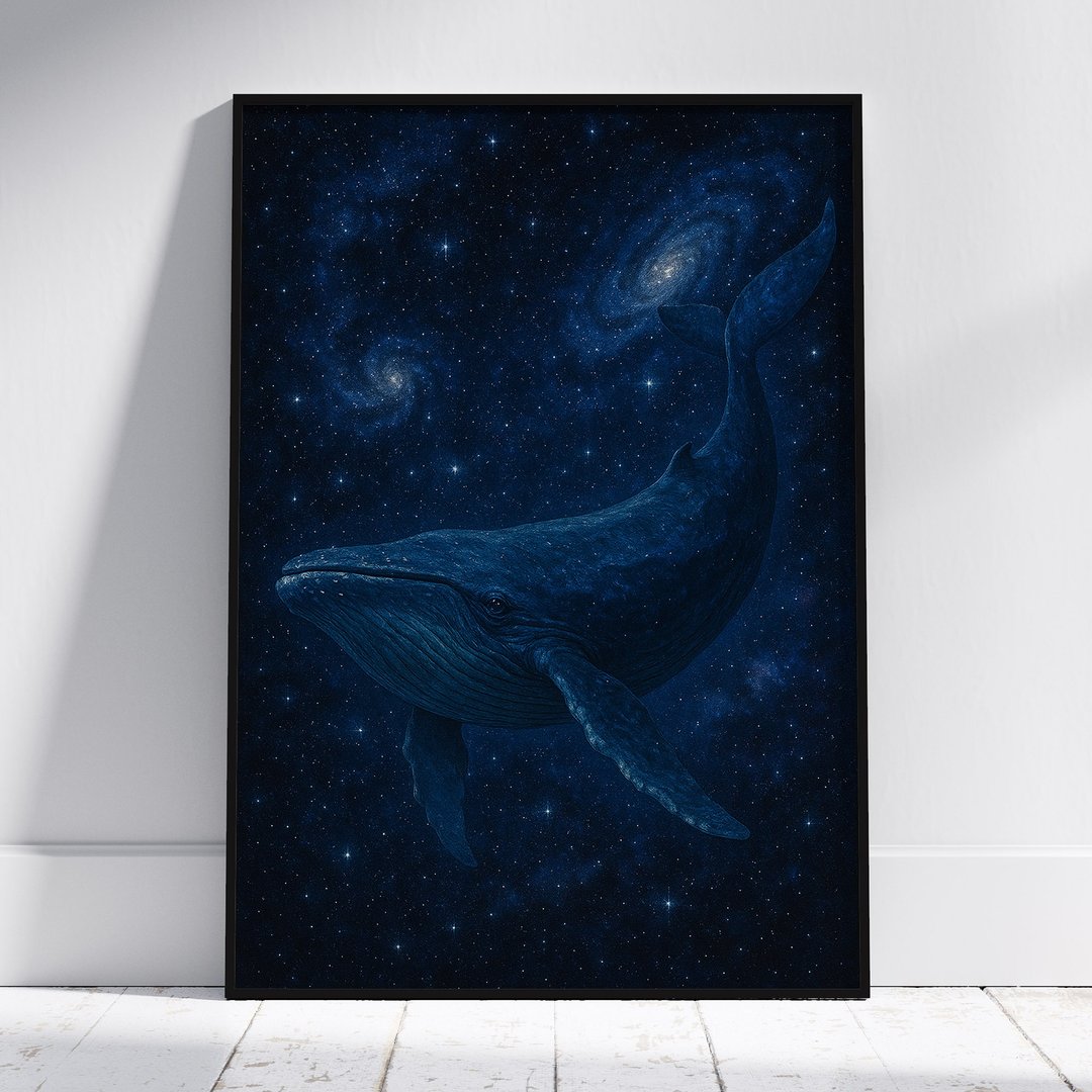 宇宙星空中的鲸鱼 超现实梦幻风格数字艺术插画 - 电子手绘真人画像/绘画/插画 - 其他材质 