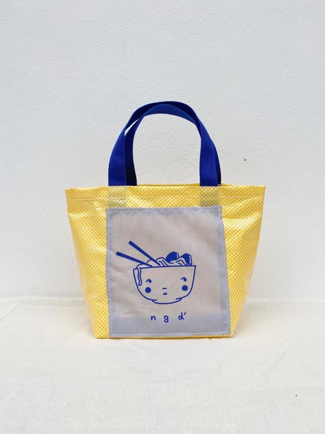 mini lunch bag / yellow / blue strap - 手提包/手提袋 - 其他材质 蓝色