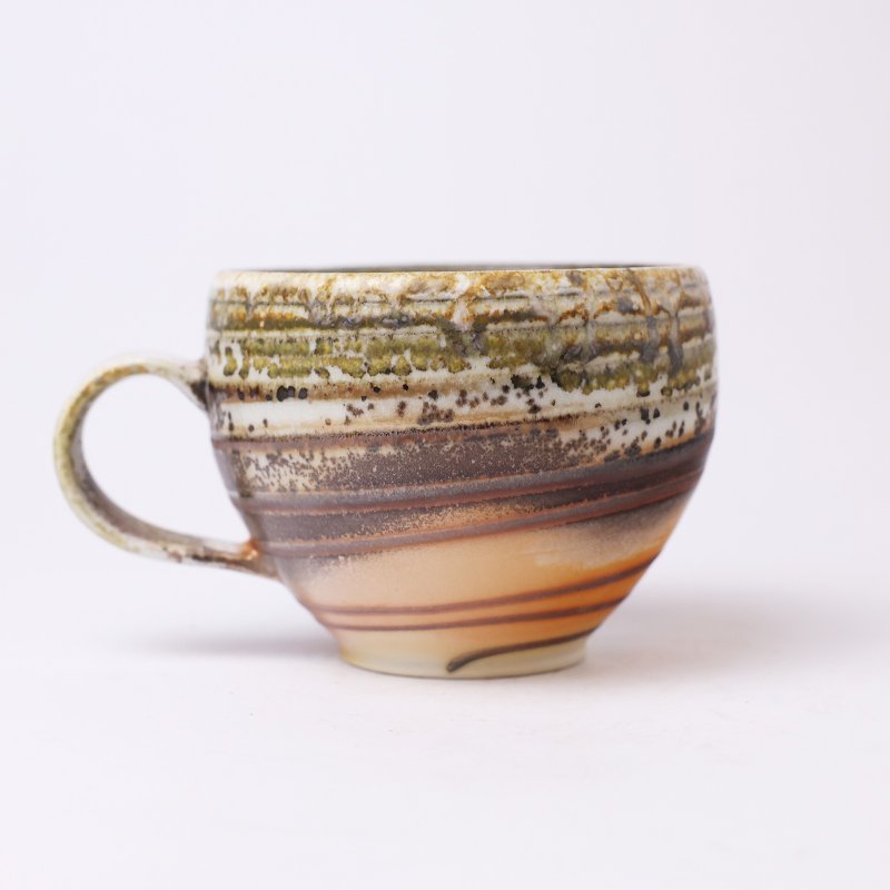 明芽窑 | 柴烧日瓷绞胎咖啡杯 陶杯 杯子 马克杯 搜藏品 H9 - 咖啡杯/马克杯 - 陶 