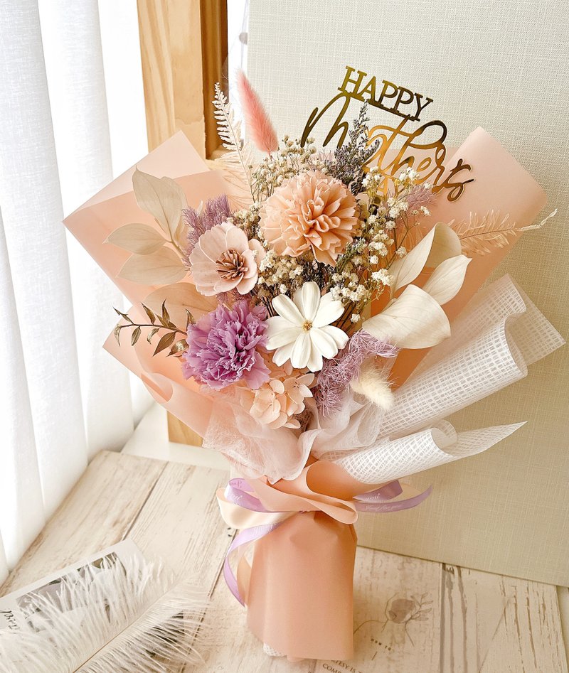 暖阳映忆 康乃馨永生花束 - 干燥花/捧花 - 植物．花 多色