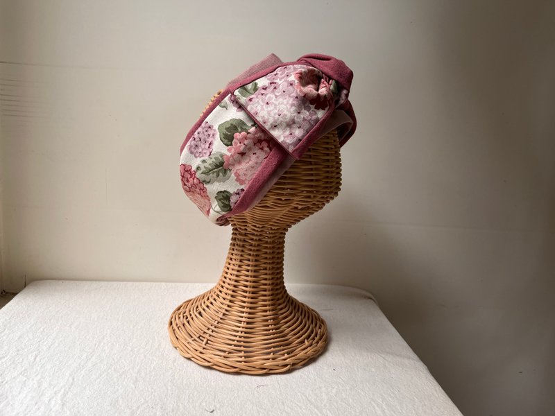 绣球花-日式绑带发带ヘアバンド - 发带/发箍 - 棉．麻 