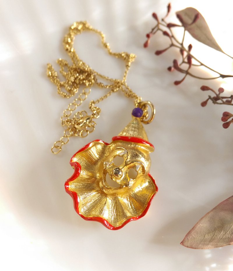【西洋古董饰品】人物主题 立体 逗趣可爱 小丑 项链 - 项链 - 其他金属 金色
