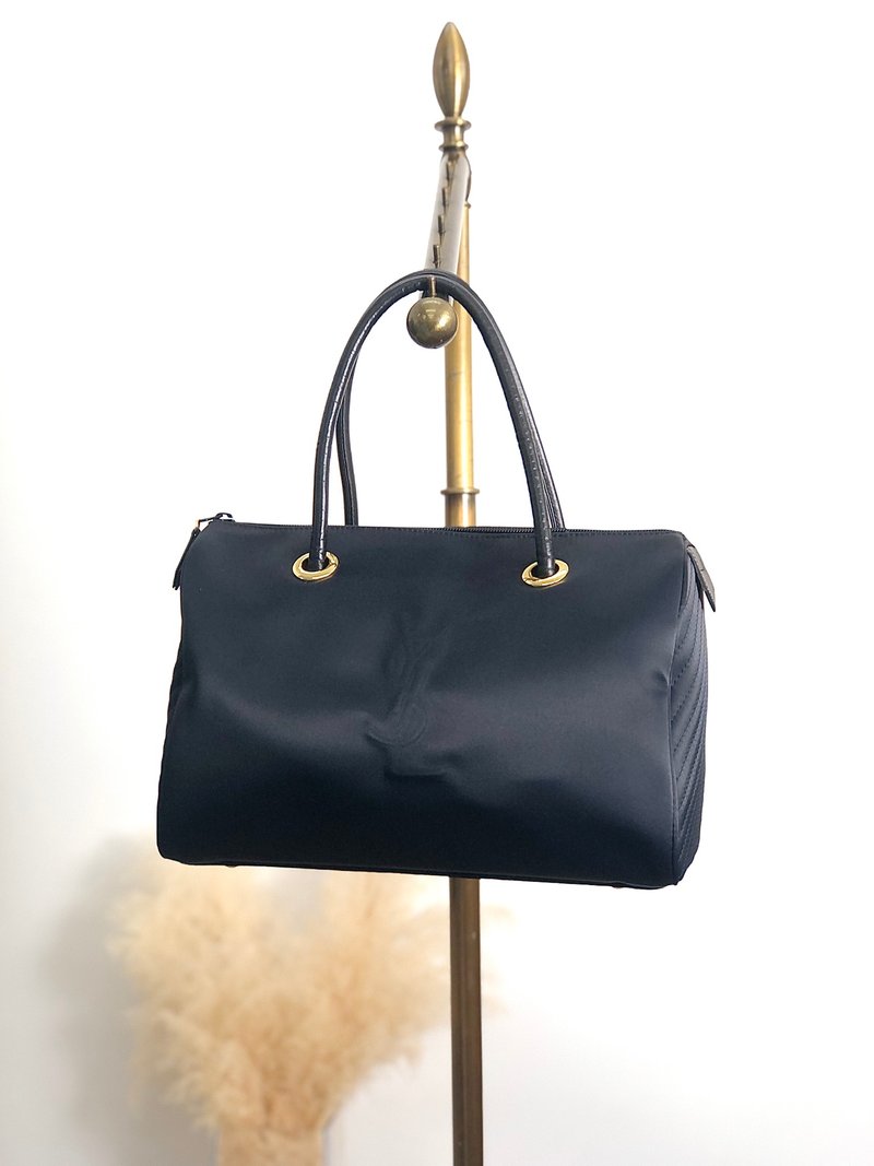 【 日本直送 名牌中古包 】Yves Saint Laurent 伊夫圣罗兰 手提包 黑色 YSL 尼龙 波士顿包 rn8bbj - 手提包/手提袋 - 尼龙 黑色