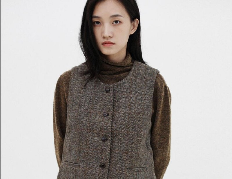 KOOW  月岛 Harris Tweed 哈里斯粗花呢羊毛马甲 - 女装休闲/机能外套 - 羊毛 