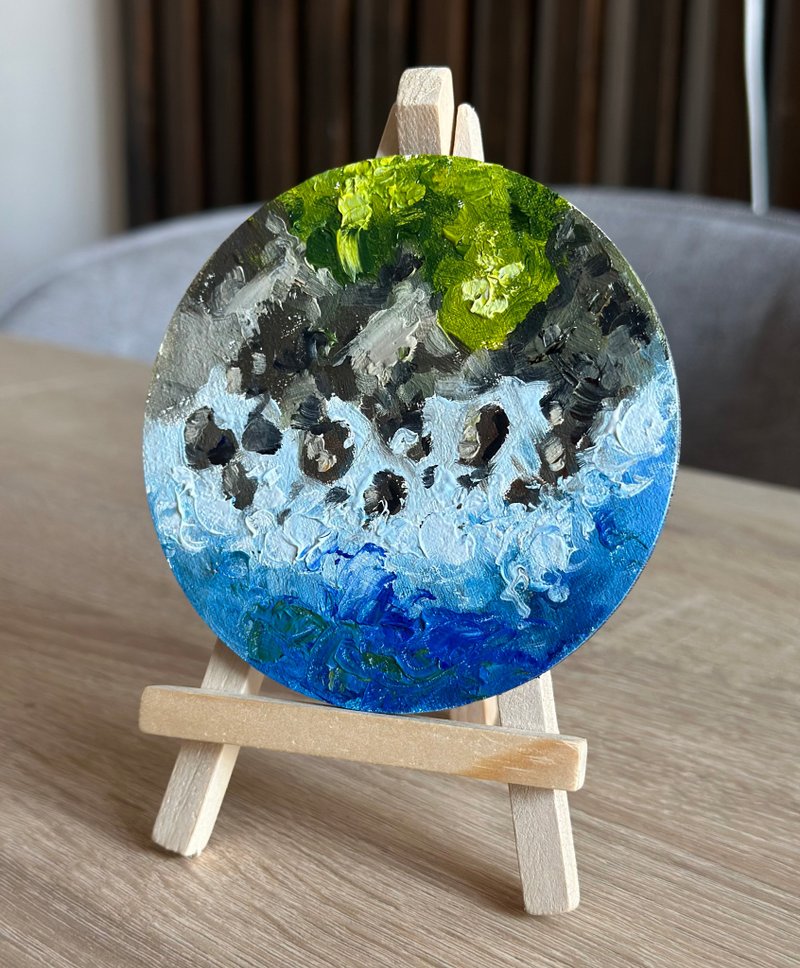 海洋主题圆形油画 - 墙贴/壁贴 - 其他材质 蓝色