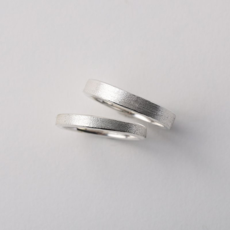 定制刻字纯银戒指 男友生日礼物推荐 情侣对戒 纪念日礼物 星尘款 - 戒指 - 纯银 银色