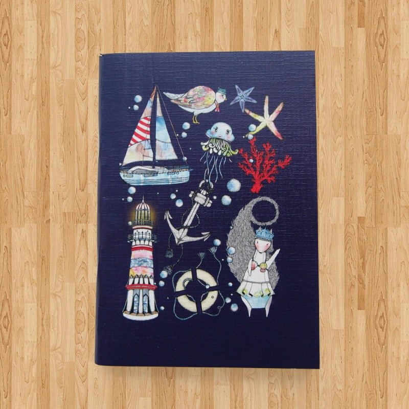 Notebook A6 - Let's go to the sea ( Navy Blue ) - 笔记本/手帐 - 纸 蓝色