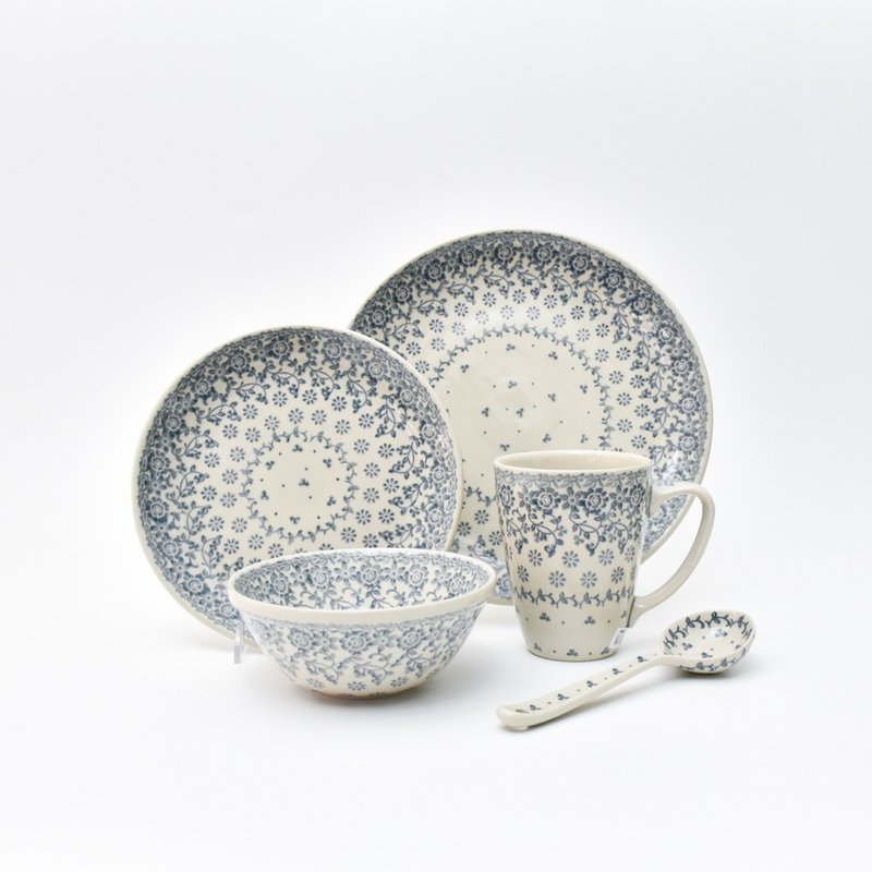 波兰手工陶圆盘5件组 - 盘子/餐盘/盘架 - 陶 