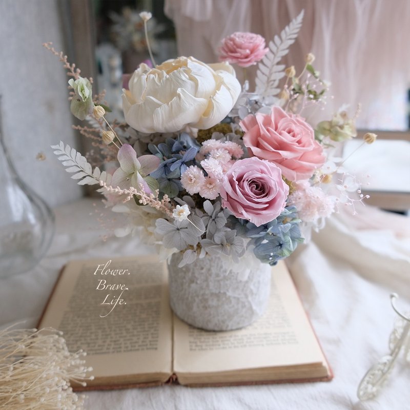 【永生花盆花】永生花/居家装饰/开幕/新居/贺礼/送礼/气质典雅款 - 植栽/盆栽 - 植物．花 蓝色