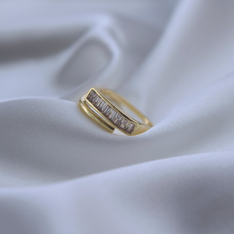 拥抱复古 │ 铜 镀金 锆石 可调式 戒指 - 戒指 - 铜/黄铜 金色