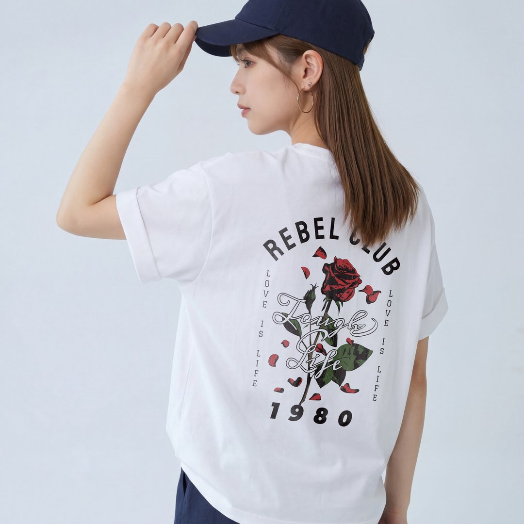 Rose Rebel Club | 重磅 260 克棉质宽松 T 恤 - 中性连帽卫衣/T 恤 - 棉 多色