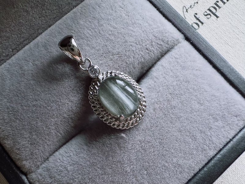 海雾之心・蓝兔毛水晶吊坠 - 项链 - 水晶 