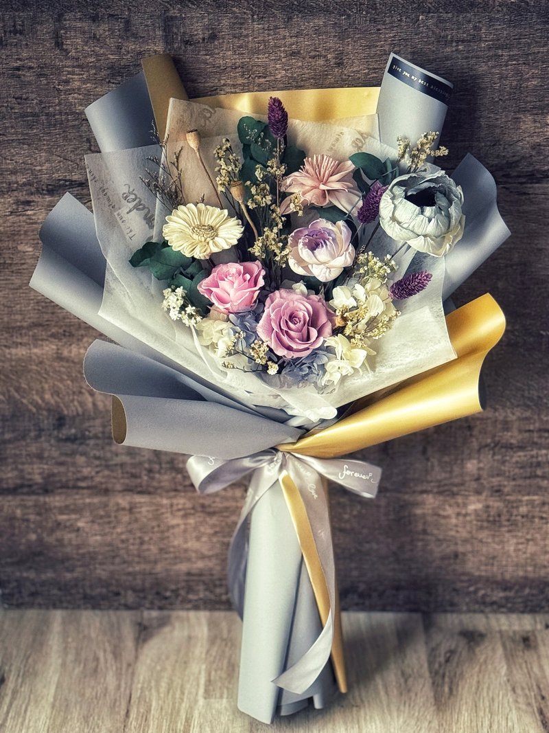 永生干燥花束 生日礼物/情人节/母亲节/毕业礼/升迁祝贺/谢师 - 干燥花/捧花 - 植物．花 