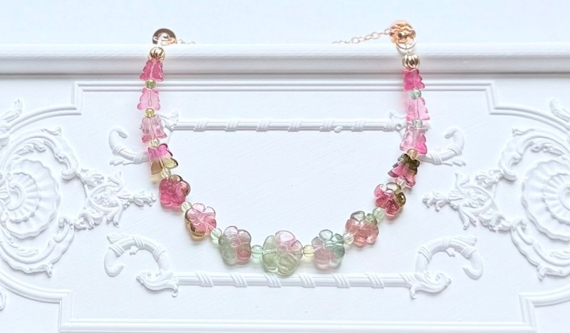 春日蝶信 冰淇淋碧玺小花手链 - 手链/手环 - 水晶 