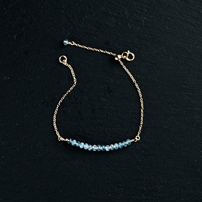 14KGF 海蓝宝石细致手链 礼盒 - 手链/手环 - 宝石 蓝色