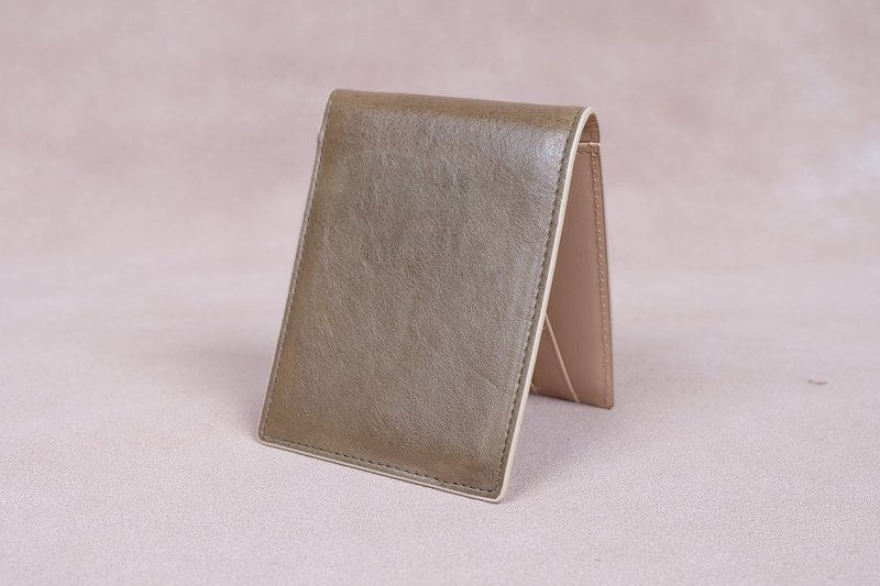Money Clip / Card Case / Italy Cow Leather  money clips. (KhaKi) - 皮夹/钱包 - 真皮 