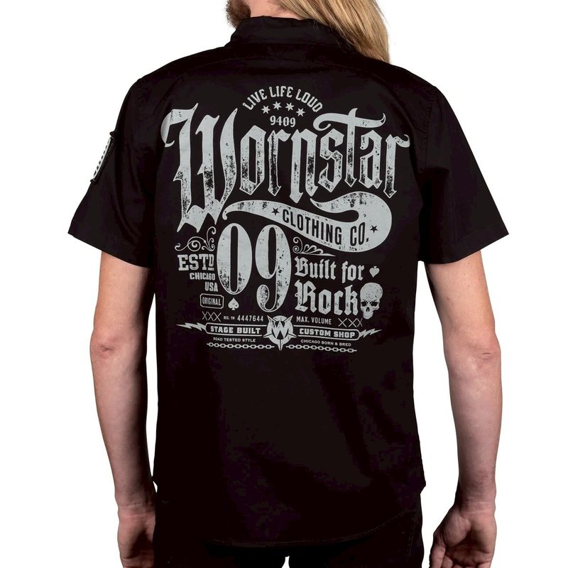 Hardtail 工装摇滚短衬衫 - 男装衬衫 - 棉．麻 黑色