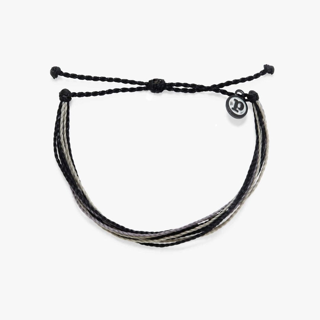 Pura Vida 美国手工 ONYX 黑灰玛瑙 基本款可调式防水冲浪手环 - 手链/手环 - 防水材质 灰色