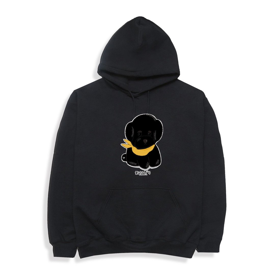Poodle Hoodie 小饭团 黑贵宾 内磨毛暖暖帽T - 中性连帽卫衣/T 恤 - 棉 黑色
