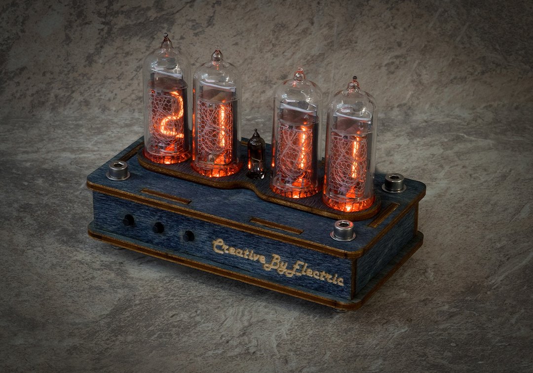 Nixie Tube Clock Case IN-14 4-tubes Table Watch Vintage Gift  Home Decor - 其他 - 木头 橘色