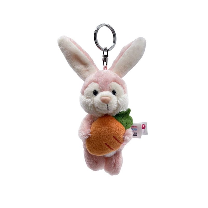 六福村x六福庄 胡萝卜粉红波琳兔钥匙圈 官方直营 - 钥匙链/钥匙包 - 其他材质 
