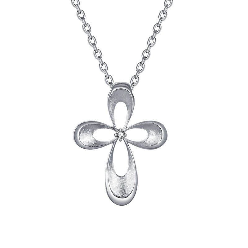 有你有我 钻石白钢 男用项链 - 项链 - 钻石 银色