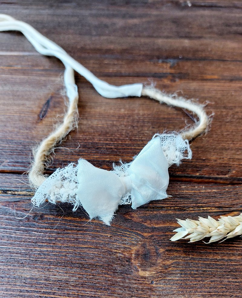 Baby Headbands, Newborn Headband, Baby Bows for newborn photography 头带 - 婴儿帽/发带 - 棉．麻 白色