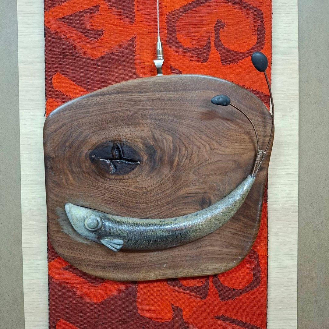 柴烧陶落灰釉系列- 03号 手作陶鱼 - 海报/装饰画/版画 - 陶 