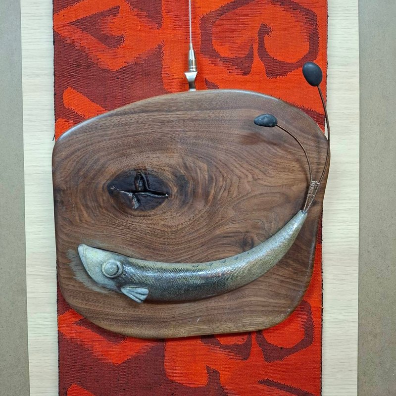 柴烧陶落灰釉系列- 03号 手作陶鱼 - 海报/装饰画/版画 - 陶 