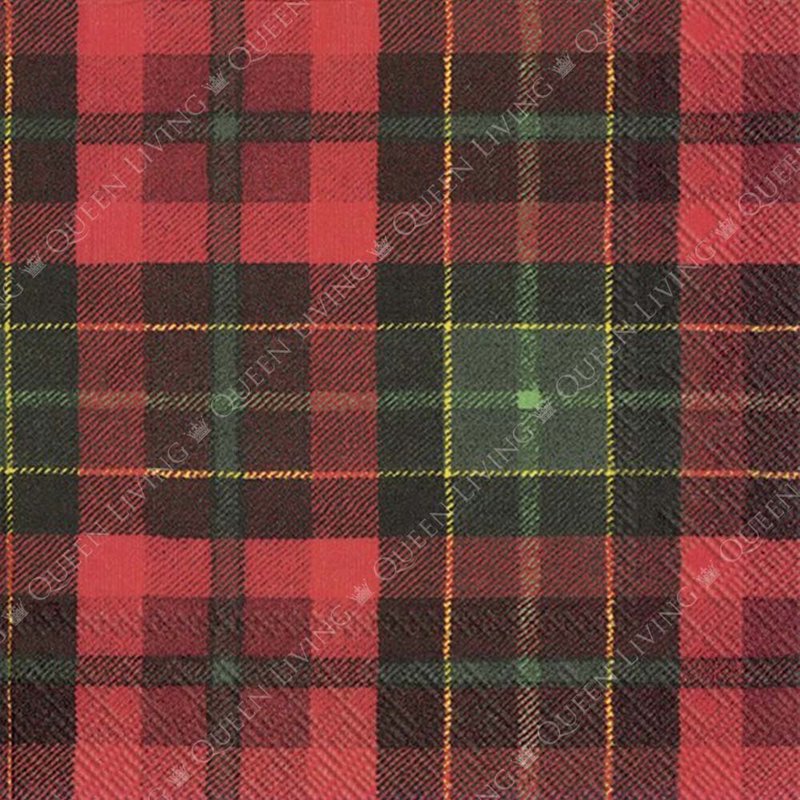 德国 IHR-33*33cm餐巾纸-格子呢红 - 餐垫/桌巾 - 纸 多色